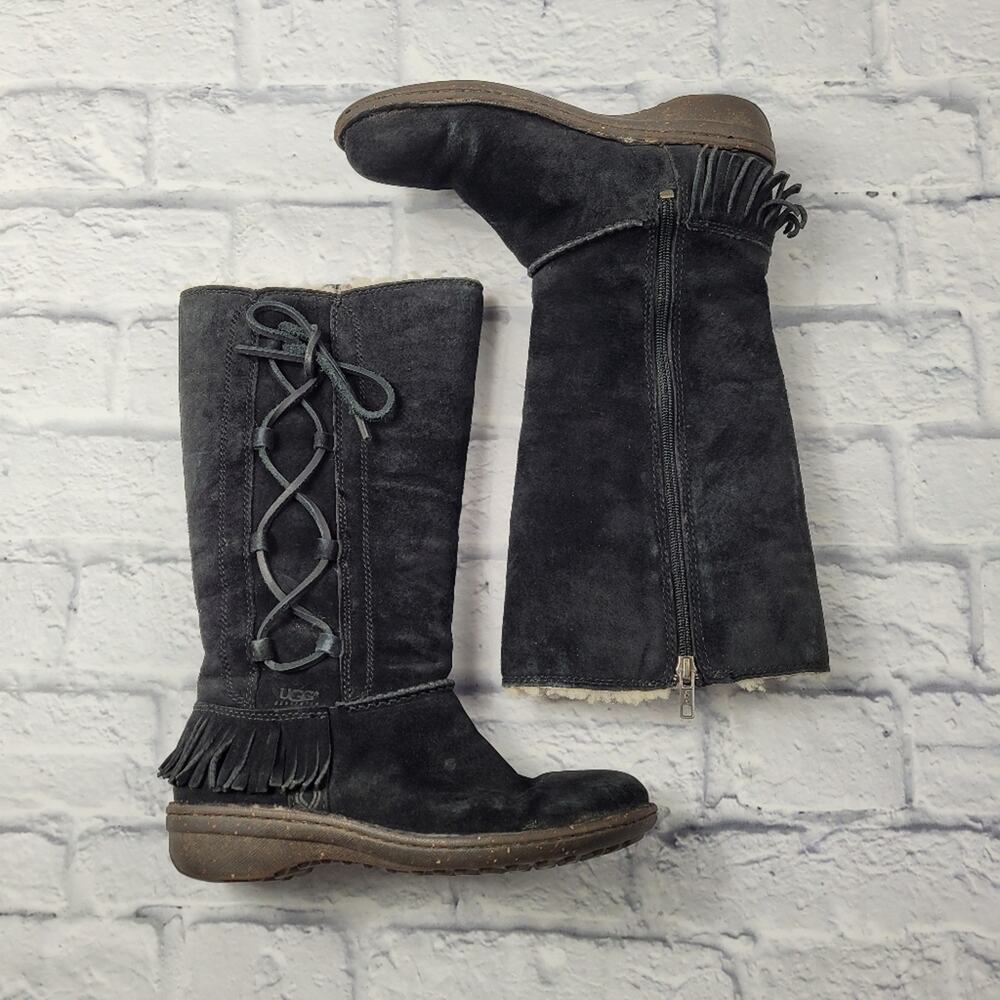 UGG Black Suede Desoto Boots size 7 - Picture 2 of 15